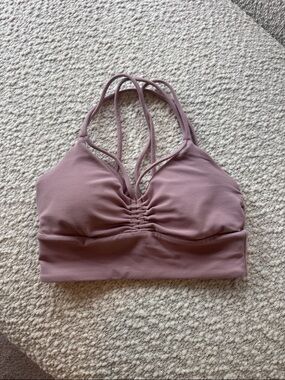 Lululemon Mauve Strappy Ruched Sports Bralette